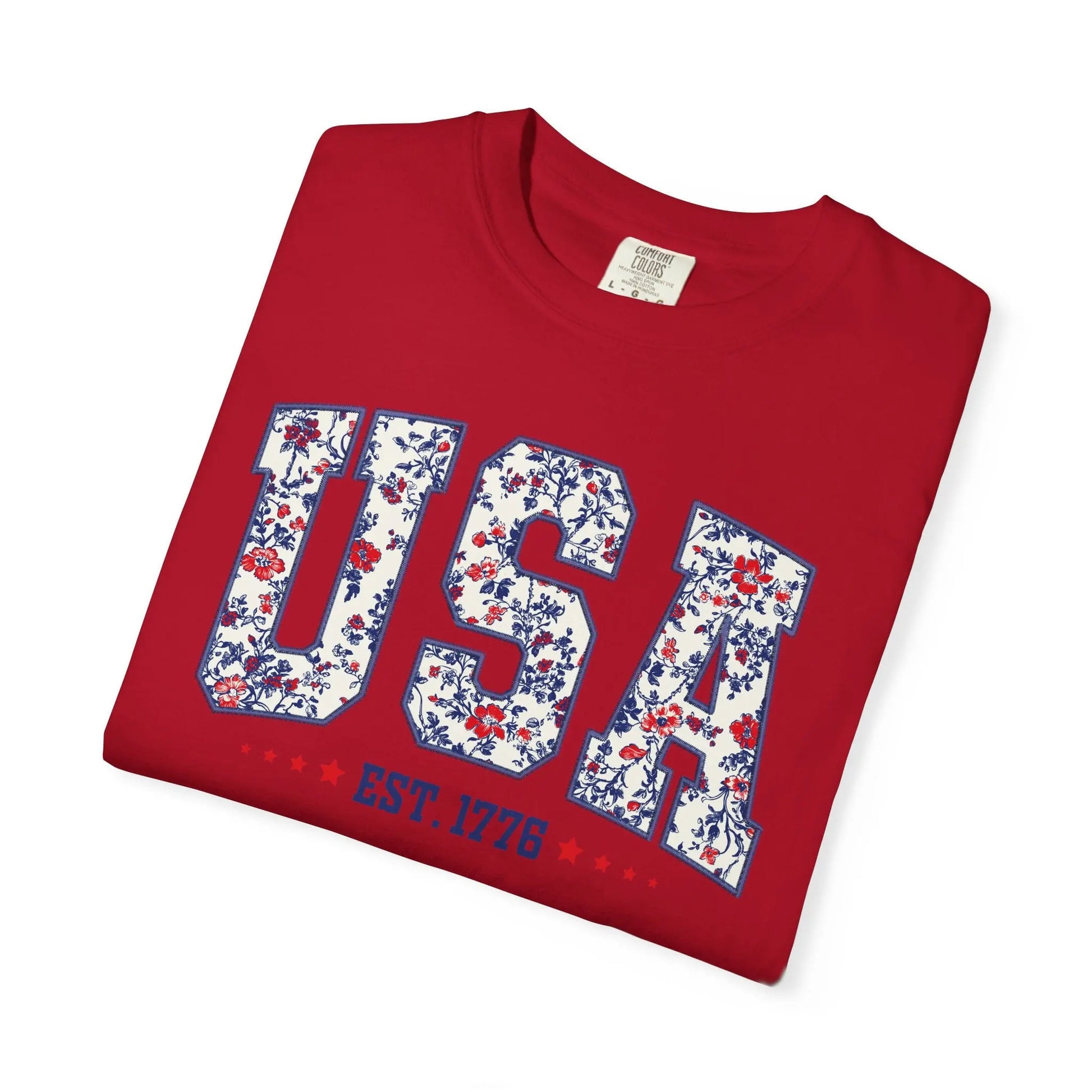 Floral USA Graphic T-Shirt Printify