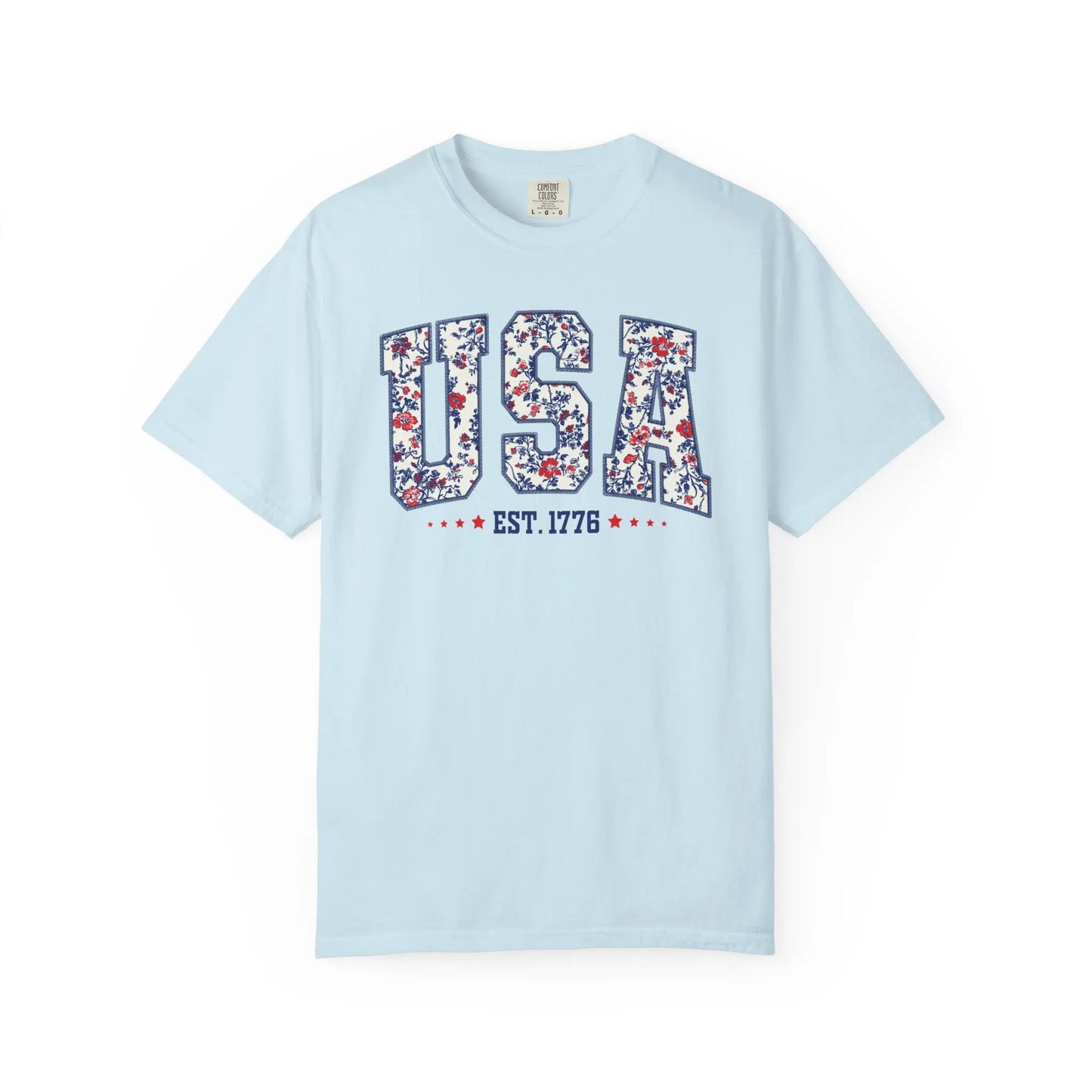Floral USA Graphic T-Shirt Printify