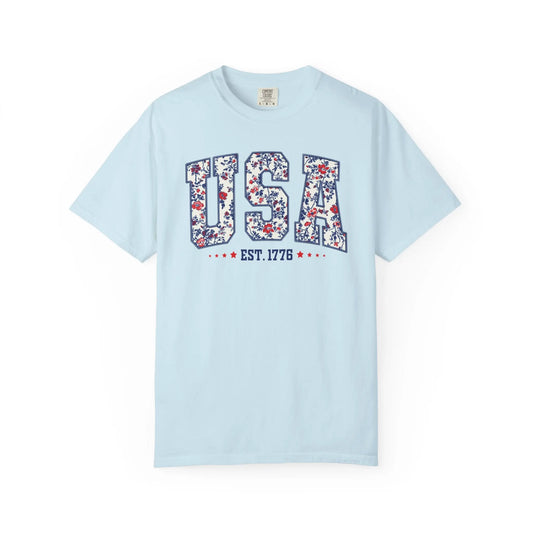 Floral USA Graphic T-Shirt Printify