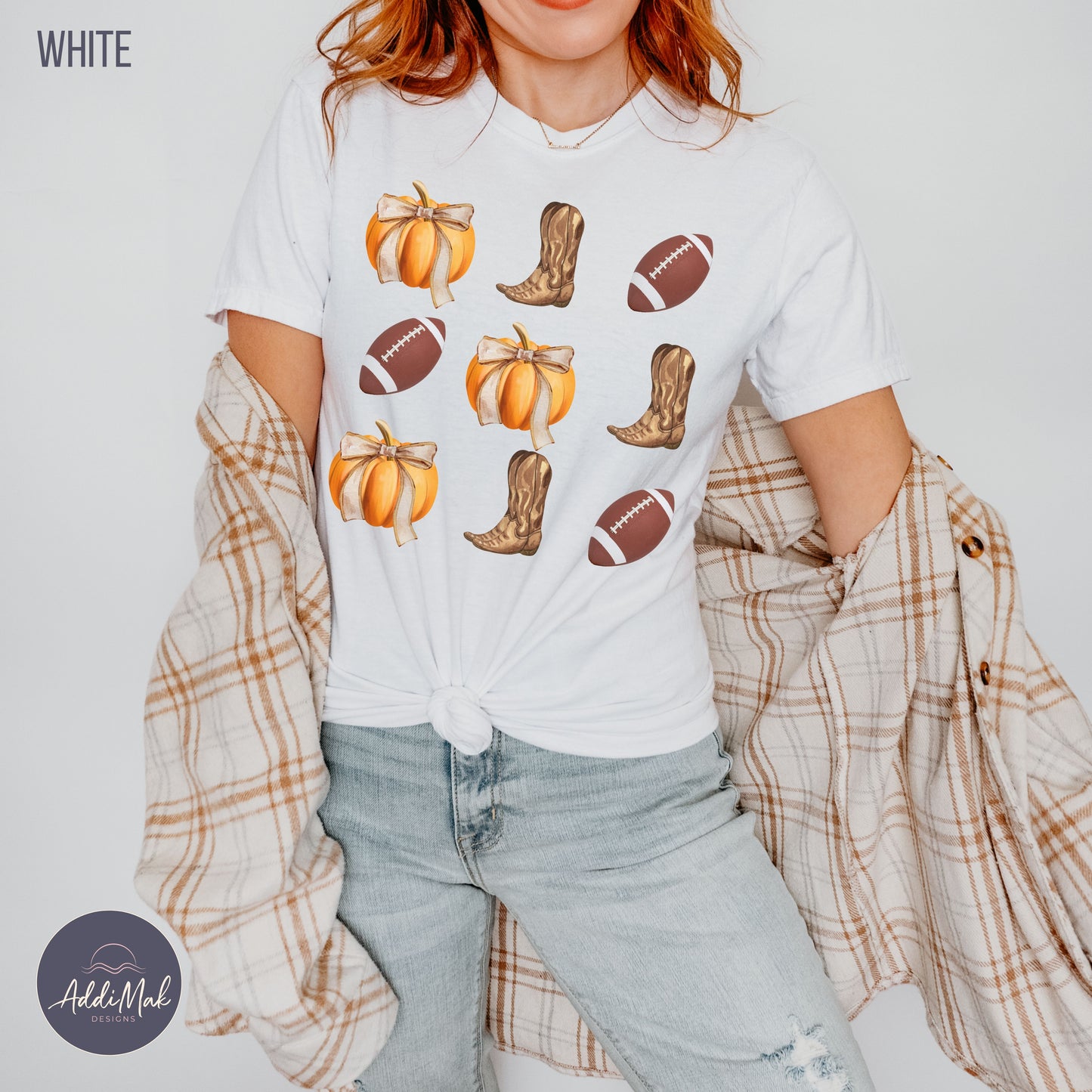 Football Pumpkins Coquette T-shirt