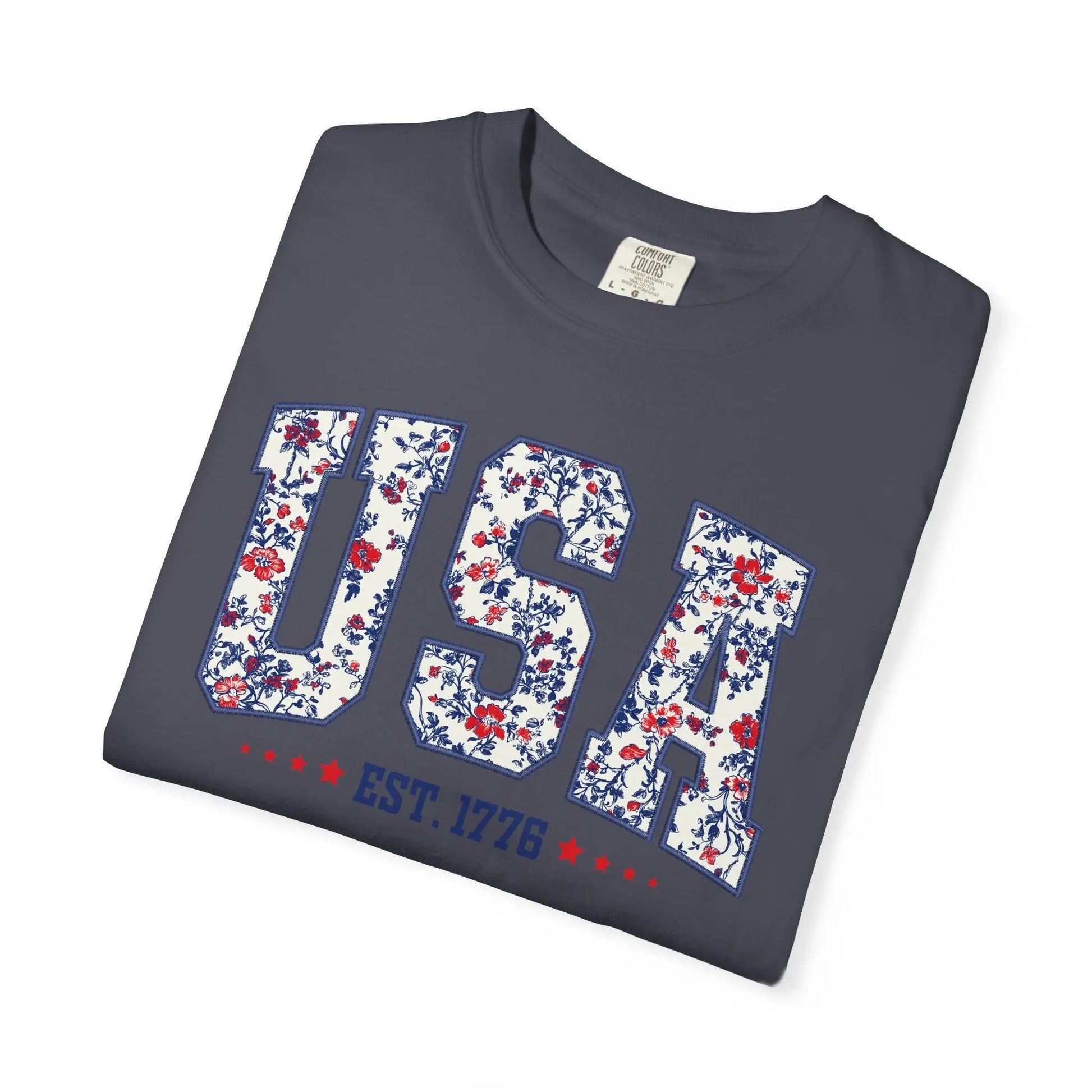 Floral USA Graphic T-Shirt Printify