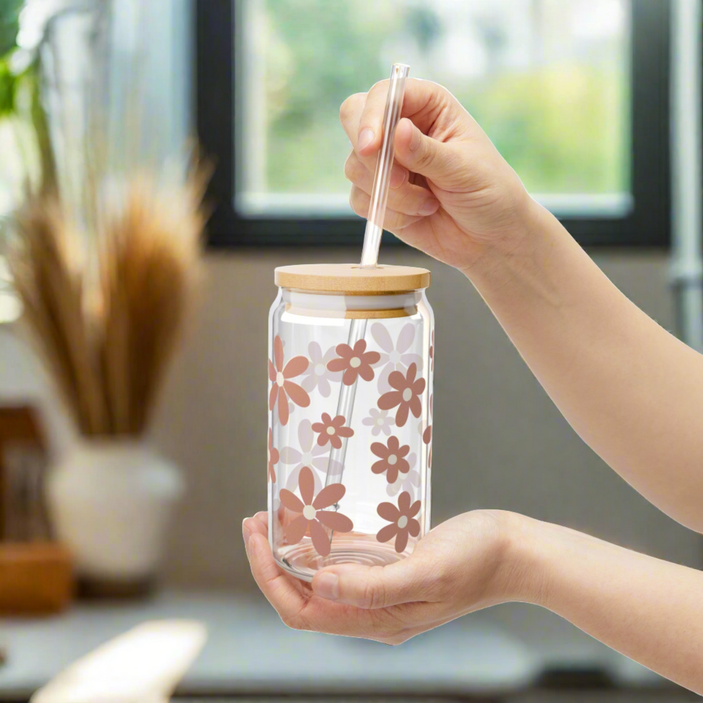 Daisy Glass Can Iced Coffee Cup