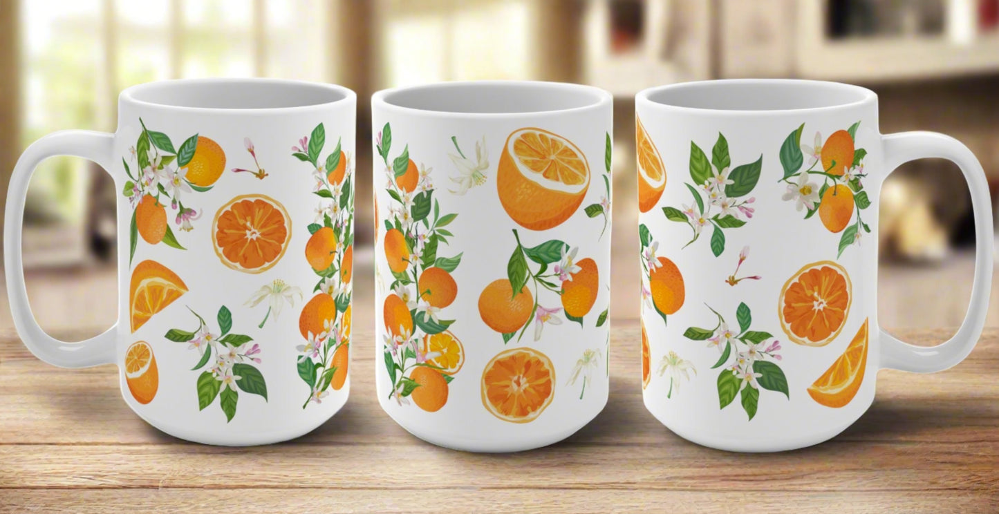 Orange Citrus Coffee and Tea Ceramic Mug